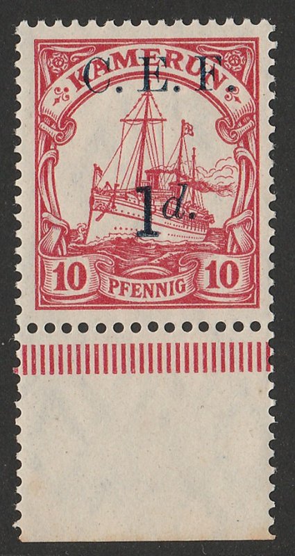 CAMEROON - CEF : 1915 Yacht 10pf error DOUBLE ALBINO MNH **