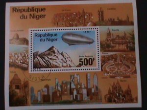 ​NIGER-1976- FLYING ZEPPELIN -AROUND THE WORLD-CTO S/S VF-FANCY CANCEL