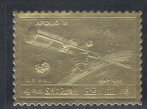 Sharjah # MI1058, Apollo 16, Gold Foil Stamp,  Mint NH