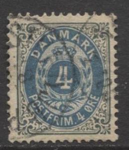 Denmark - Scott 42a - Definitive Issue -1895 - Used - Single 4s Stamp