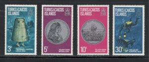 Turks & Caicos 1973 Treasure Hunting Scott # 259 - 262 MNH