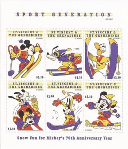 St Vincent 1998 Disney Winter Sports 3 6 Stamp Sheets Scott #2660-2 19J-038