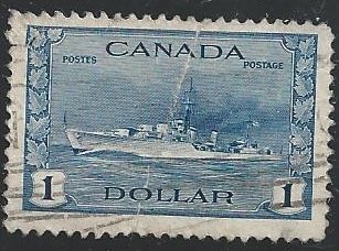 Canada #262 $1 Destroyer Ship