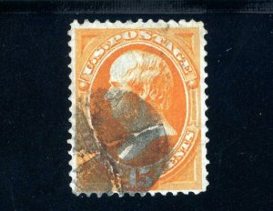 Scott 141 Used VF-XF US 1870 Webster Grilled +Cert SCV $1500+