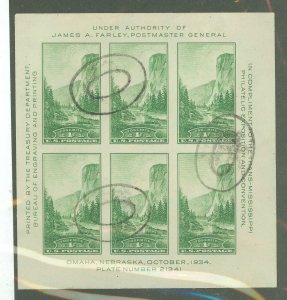 United States #751 Used Souvenir Sheet