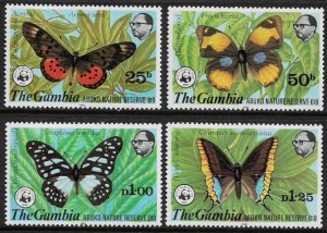 Gambia #404-7 MNH Set - WWF - Butterflies