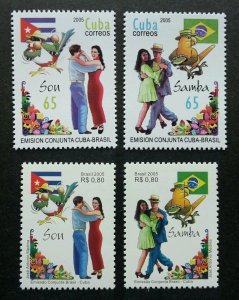 *FREE SHIP Brazil Cuba Joint Issue Traditional Dance 2005 Bird (stamp pair) MNH