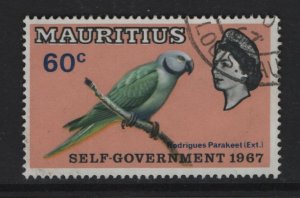 Mauritius  #304  used   1967  birds  60c