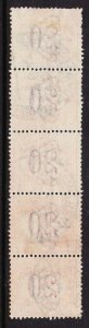 Eritrea, Scott J3 Used Strip of 5