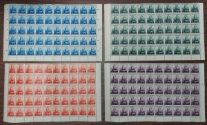 NORWAY #177-80, Complete Haakon set in ½ Sheets of 50, NH, Scott $1,000.00