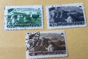 Russia USSR ☭ 1948 SC 1265-1267 Z 1194-1196 used . d8719