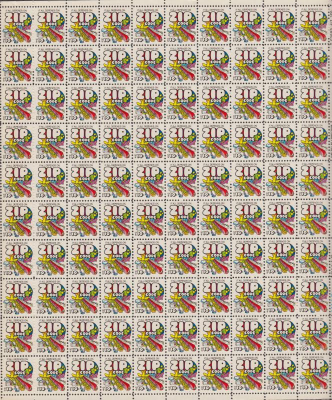 US #1511  Zip Code   Full sheet of 100-MNH