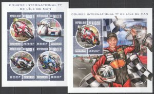 HM1806 2018 NIGER MOTORCYCLES ISLE OF MAN TT RACE CHAMPIONS #5678-1+BL837 MNH