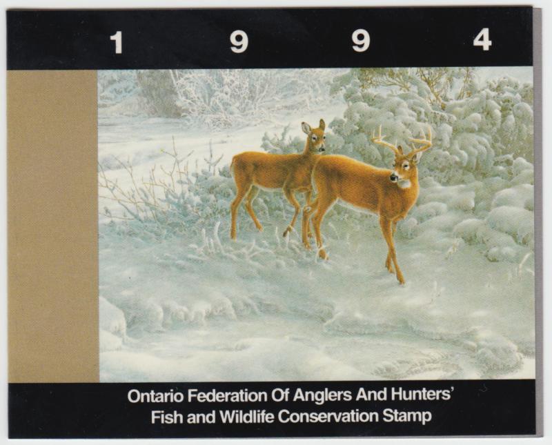 Canada - #OW2 - 1994 Ontario Wildlife Conservation Stamp Booklet - Deer