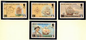 FALKLAND ISLANDS 1991 Columbus Voyages; Scott 545-48, SG 643-46; MNHH