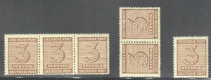GERMANY DDR SC# 14N1 **MNH**  1945   3pf  WEST SAXONY SEE SCAN