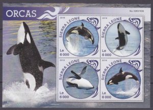 2016 Sierra Leone 6868-6871KL Whales - Orcas 11,00 €