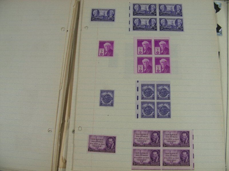 US, 100s of Stamps & a few Covers  mostly hinged on pages