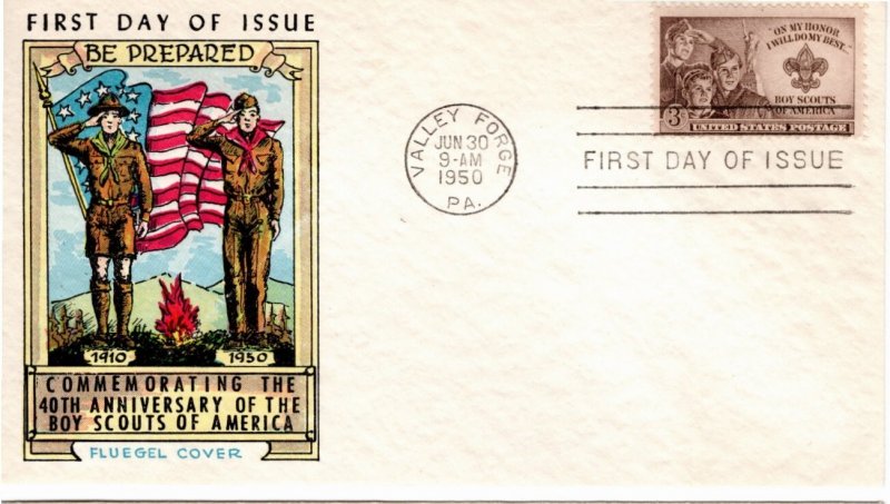 Scout FDC cachets 1950 Scott 995  Levy 50FD-20 Fluegel #J040