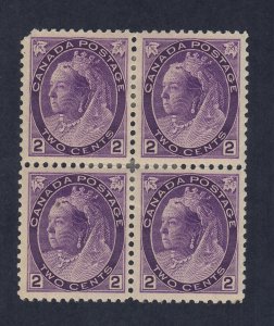 4x Canada Stamp #76-2c Victoria Numeral Block MH VF CC TL Guide Value = $260.00