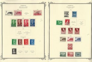 Norway Stamp Collection on 14 Scott Specialty Pages, 1889-1987 BOB, JFZ