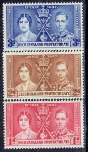 Bechuanaland Protectorate, Scott #121-123; King George VI Coronation, MH