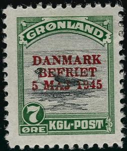 Greenland Iconic Overprint SC#21 Mint OG  VF...chance to buy individually!!