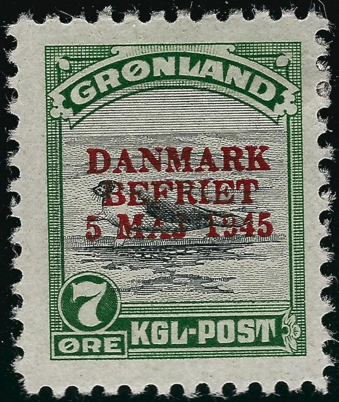 Greenland Iconic Overprint SC#21 Mint OG  VF...chance to buy individually!!