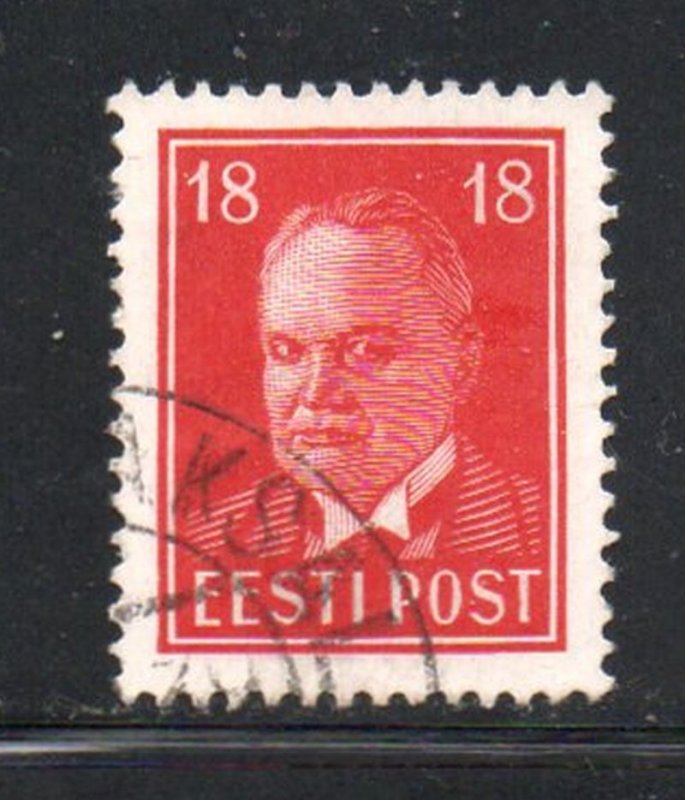 Estonia Sc 127 1938 18s deep carmine President Pats stamp used