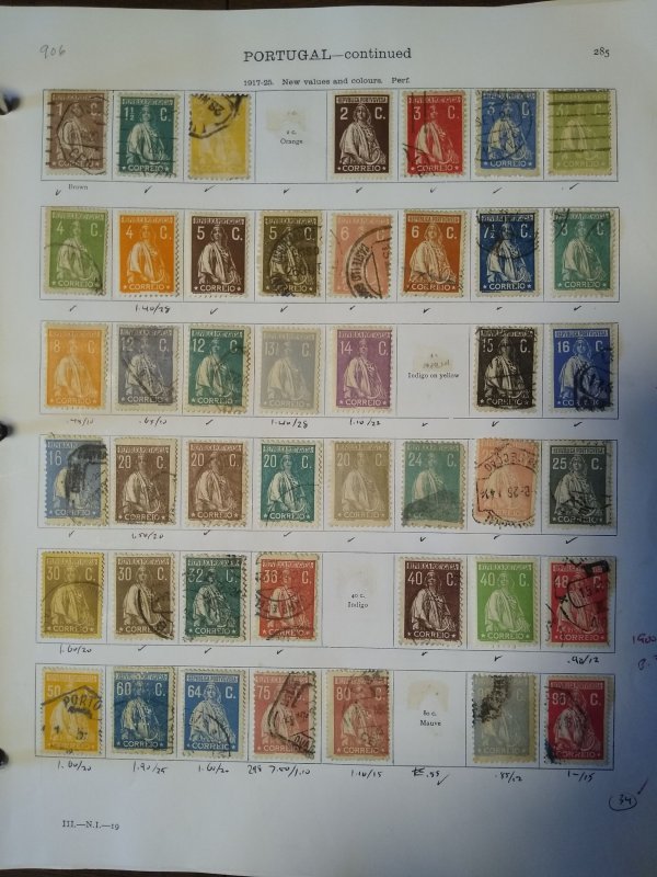 collection on pages Portugal 1900-24 CV $310