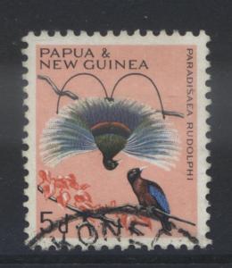 Papua New Guinea- Scott 190 - Birds -1964-65 -VFU - Single Stamp - 5p