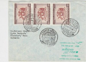 Chile 1961 Santiago-Frankfurt LH 503 Slogan Flight Stamps Cover Ref 28802
