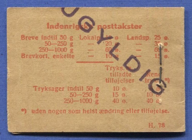 DENMARK H.78 2 kr Complete Booklet of Five Panes, MNH