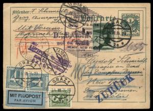 Austria 1934 Catapult Bremen Passenger Not On Board 4 Flown Cover 91069