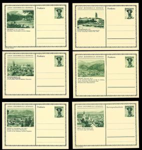 AUSTRIA (120) Scenery View Green 1 Shilling Postal Cards c1950s ALL MINT UNUSED