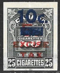 CANADA SERIES C 10c on 5c on 25 CIGARETTE TAX PAID REVENUE Brandon C-643 Used