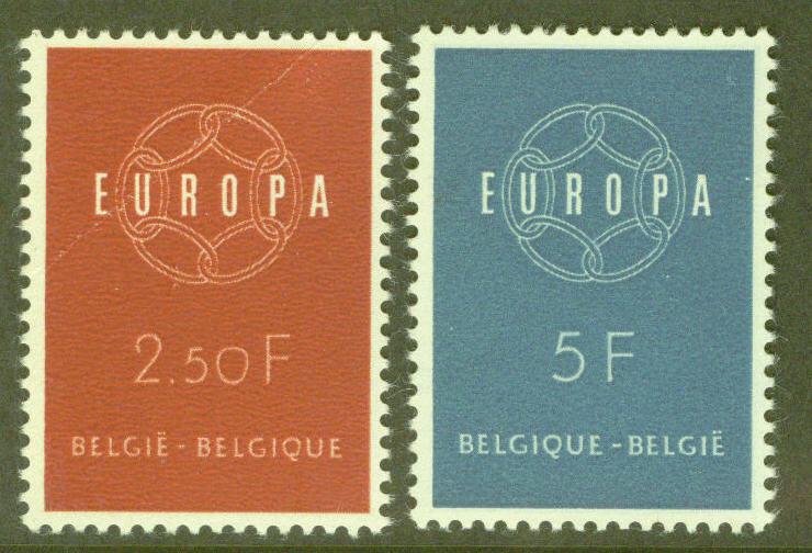 Belgium Scott 536-7 MH* 1959 Europa set