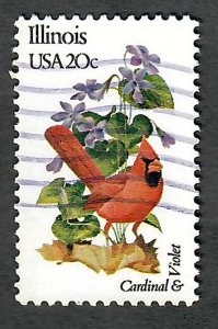 1965 Illinois Birds and Flowers used single - perf 10.5 x 11