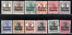 German States Bavaria Scott # 176 - 187, used