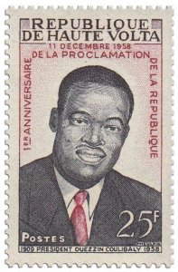 UPPER VOLTA - 1959 - President Coulibaly - Perf 1v - Mint Never Hinged