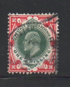 Great Britain Sc 138a 1911 1/  scarlet & dark green Edward VII stamp used