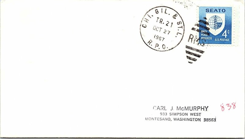 1967 Chi. Gil. & St.L. R.P.O. Railway Post Office #130