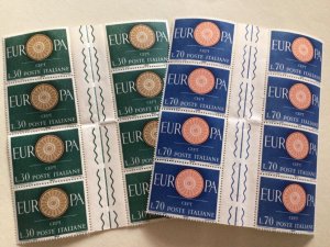 Italy Europa 1960 gutter blocks  mint never hinged stamps A11672