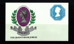 GB 1977 Silver Jubilee  6½p postally valid ungummed souvenir sheet (5)