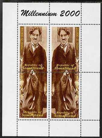 SOMALILAND - 2000 - Millenium, Chaplin - Perf 4v Sheet - M N H - Private Issue