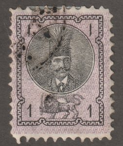 Persian stamp, Scott#27, used, hinged, perf 10.5,  #ed-121