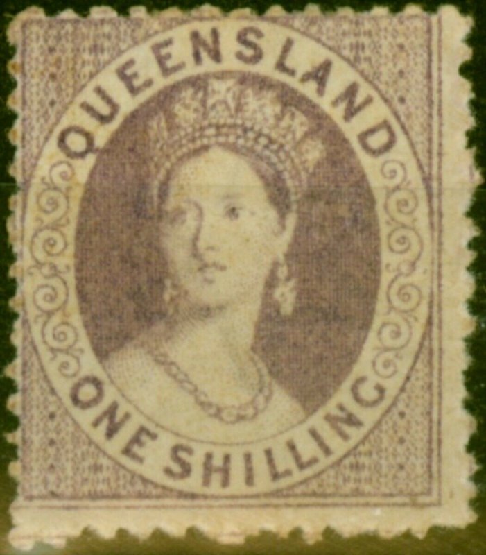 Queensland 1874 1s Mauve SG73 Fine Mtd Mint