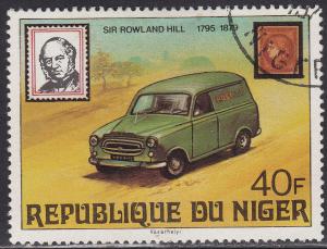 Niger 474 USED 1979 Rowland Hill,Mail Truck & France 40fr