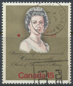 Canada  SC# 621  Used   QE II  CHOGM   see  details & scans