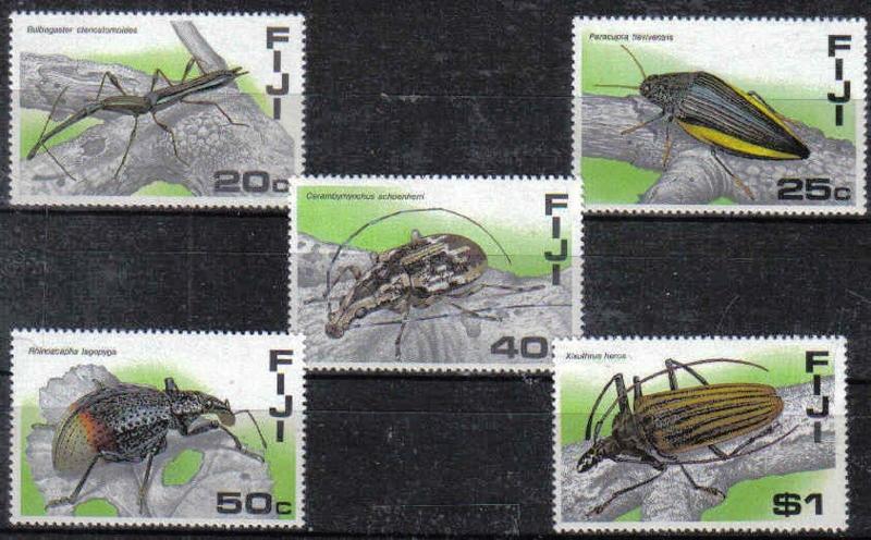 Fiji 574-578, MNH, Insects  Beetles 1987. x28327